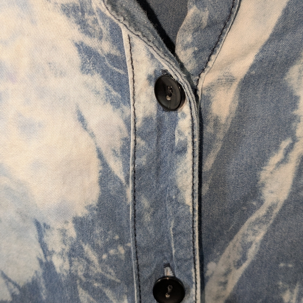 Kroix Denim Lightweight Bleached Tie Dyed Shirtdress M - Picture 5 of 11
